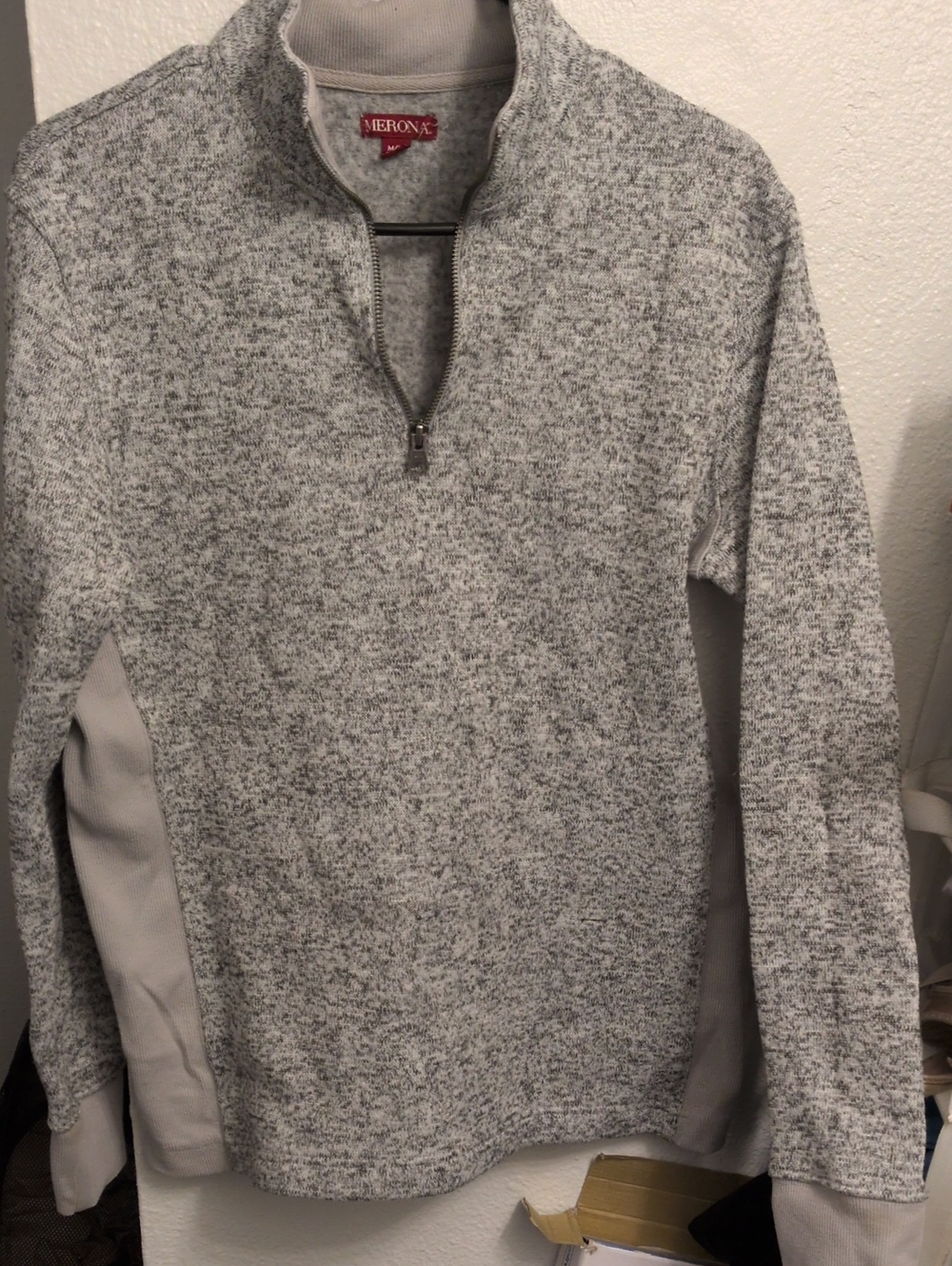 Merona Light Gray Heather Quarter-Zip Pullover